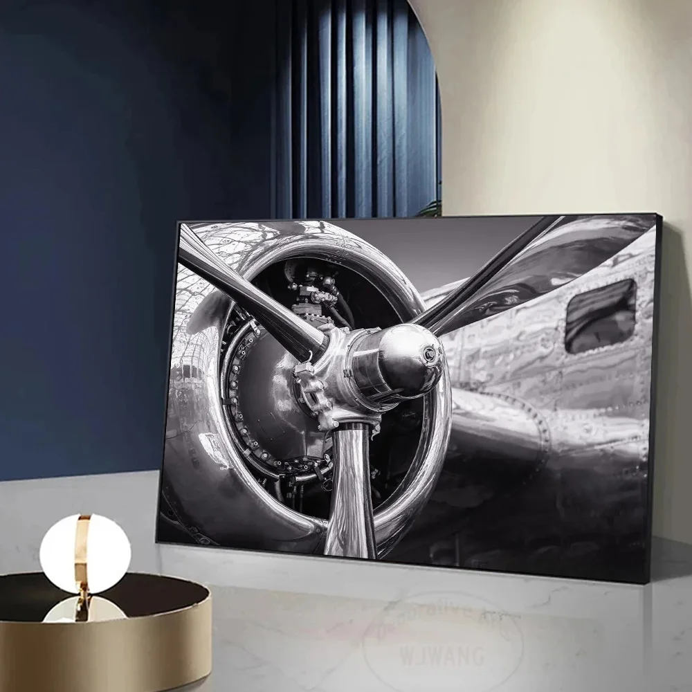 Vintage Aircraft Propeller Poster Prints For Living Room Home Decor Aviation Combat Aircraft Canvas Painting Wall Art Gift