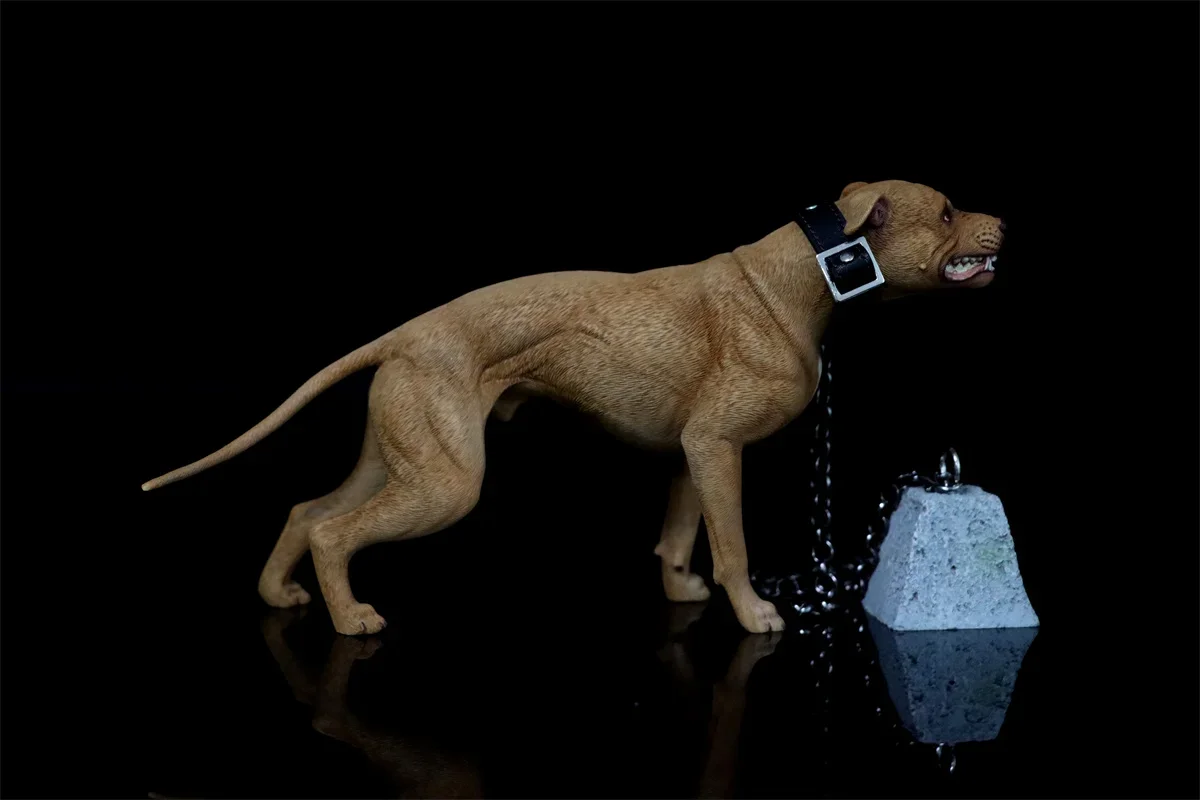 1/6 American Pit Bull Terrier Model Animal Figure Realistic Pet Dog Collector GK Decoration Kids Educational Toy Gift Adult