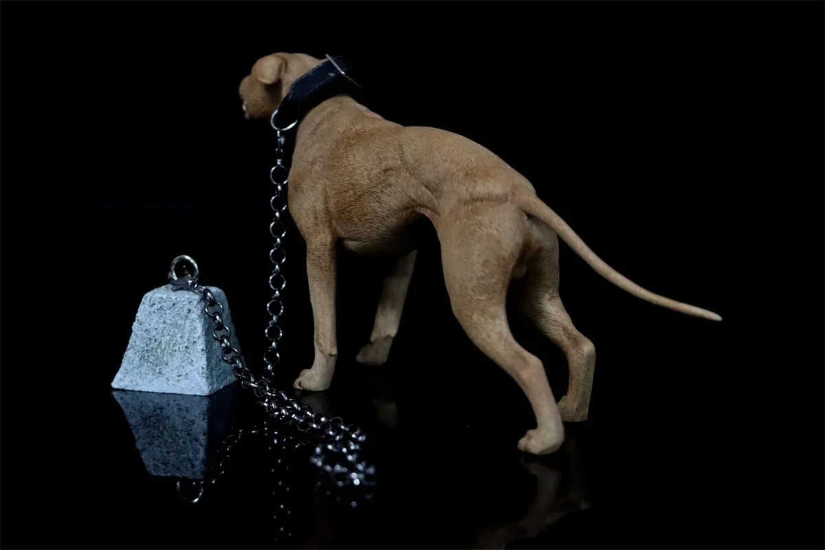 1/6 American Pit Bull Terrier Model Animal Figure Realistic Pet Dog Collector GK Decoration Kids Educational Toy Gift Adult