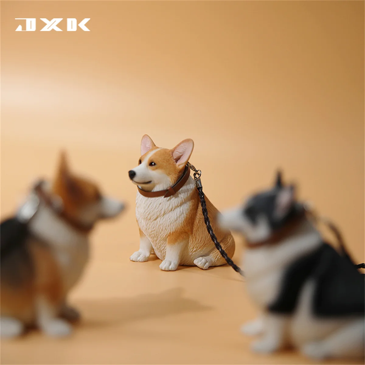 JXK 1/6 Fat Welsh Corgi Pembroke Model Dog Animal Accessory Scene Decoration Kids Educational Realistic Toy Collector Gift