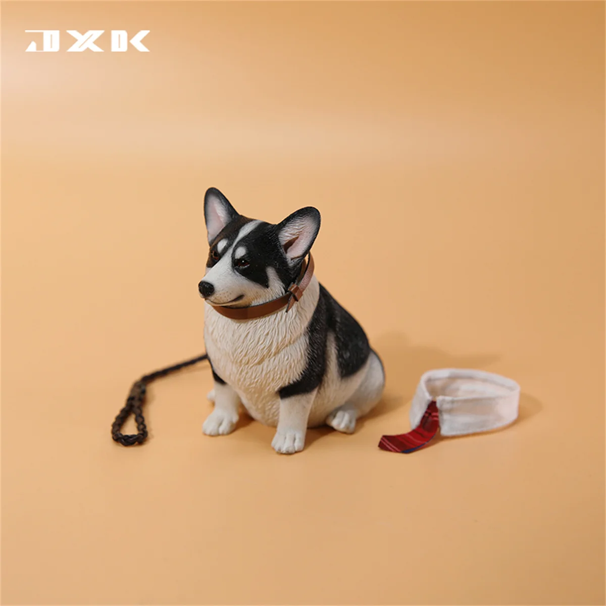 JXK 1/6 Fat Welsh Corgi Pembroke Model Dog Animal Accessory Scene Decoration Kids Educational Realistic Toy Collector Gift