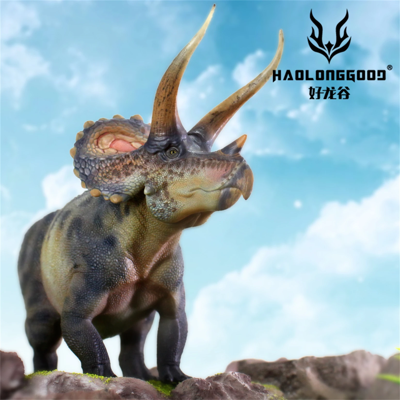 HAOLONGGOOD 1:35 Triceratops Model Ceratopsidae Dinosaur Animal Figure Collection Scene Decoration Birthday Gift