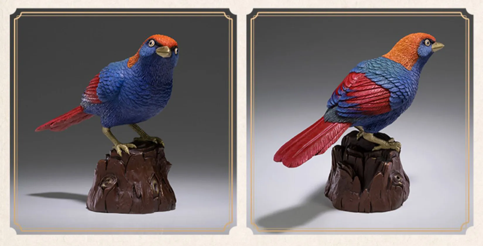 TONGSHIFU Red-winged Laughingthrush Model Brass Birds Collection Statue Decor Birthday Gift Handmade Scene Photography Props