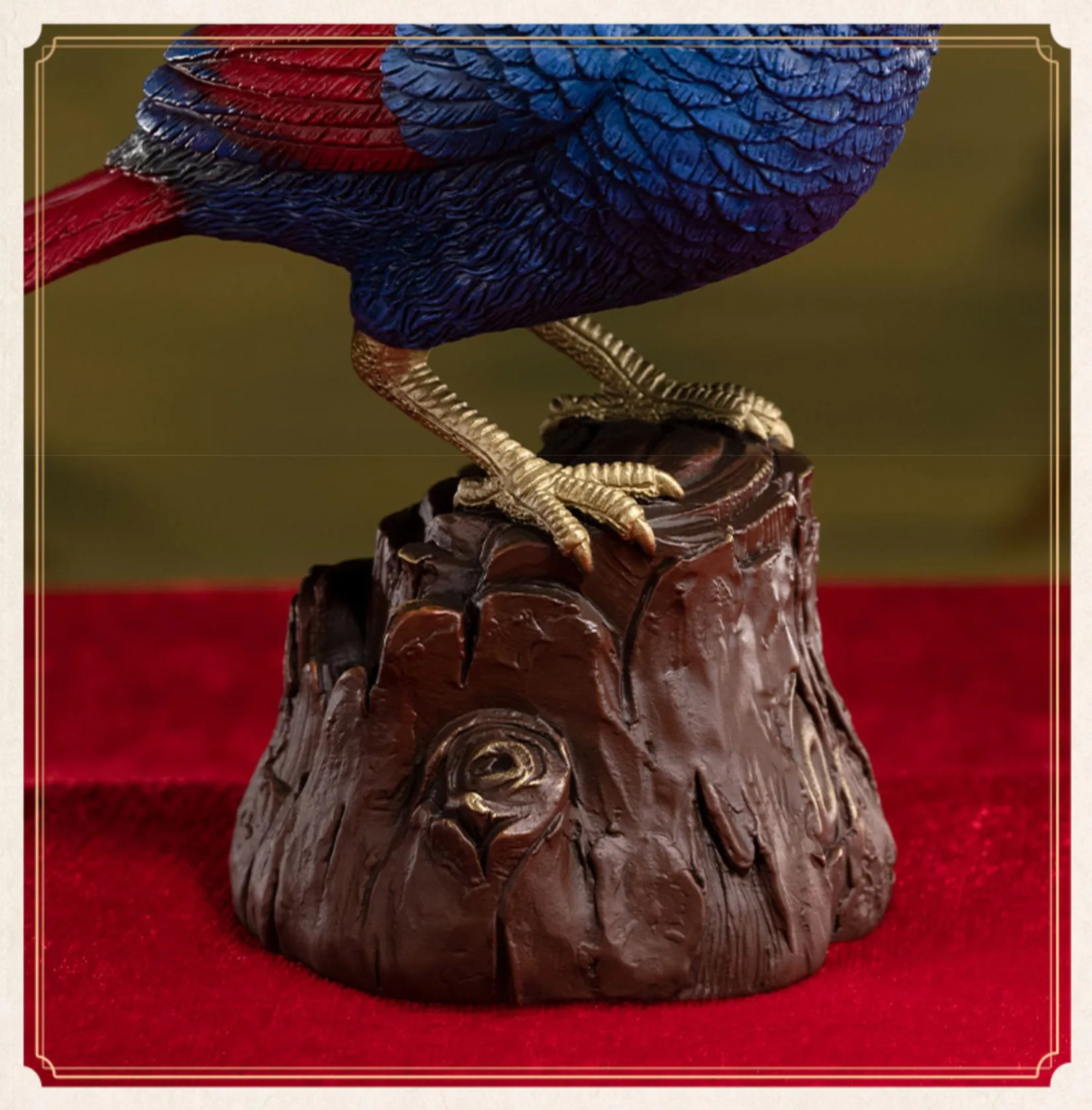 TONGSHIFU Red-winged Laughingthrush Model Brass Birds Collection Statue Decor Birthday Gift Handmade Scene Photography Props